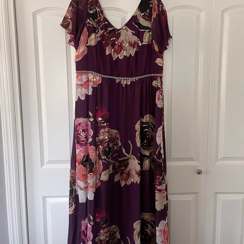 S.L. Fashions Plus Size Floral Gown
